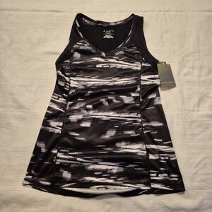 Tek Gear women's small tank top, black gray white design NWT